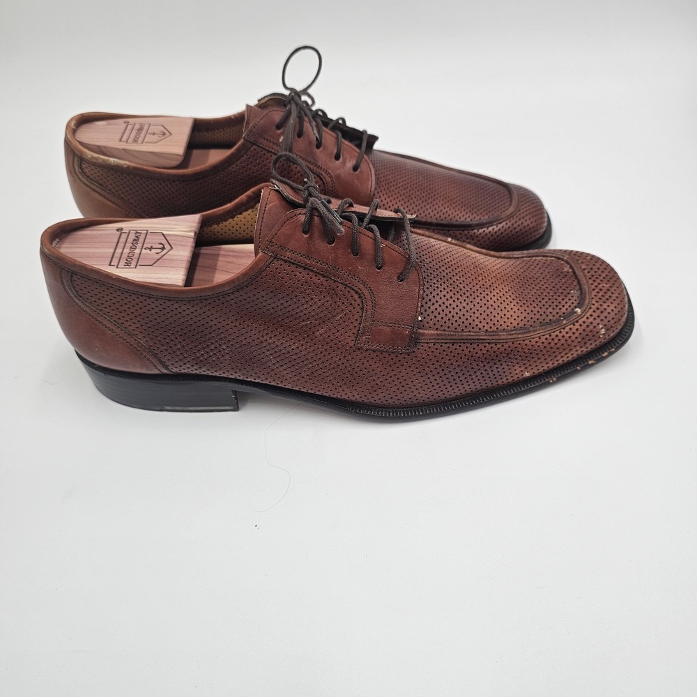 E.T. Wright Men's Brown Perforated Leather Oxford Dress Shoes Size 11B Made...‎ - Picture 2 of 8